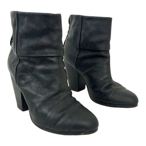 Rag & Bone Womens Size 37 US 7 Black Classic Newbury Ankle Boot - Picture 1 of 8